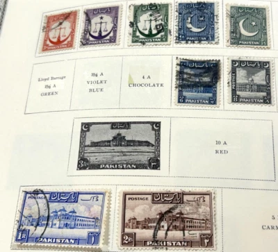 Pakistan Scott # 24-39 Used 1948 Partial Set of 9 stamps LI22 - Image 1 of 3