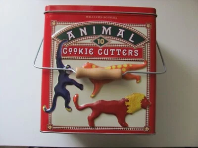 Vintage 2002 Williams & Sonoma 10 Zoo Animal Cookie Cutters w/ Collectible Tin - Image 1 of 3