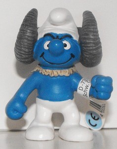 Aries Zodiac Smurf 2-inch Figurine 20720 Ram Plastic Figure 2010 zodiak SMURFS