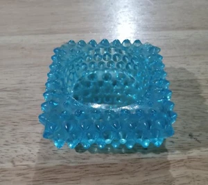 "Blau Fenton Stachel Hobnail Süßigkeiten Geschirr Aschenbecher 2,75"" x 2,75"" x 1" - Bild 1 von 5