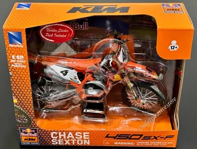 NewRay KTM 450 SX-F Red Bull Chase Sexton #4 Dirt Bike 1:12 - Image 1 of 2