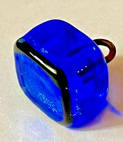Cobalt Blue Square Glass Button - Stunning Cover