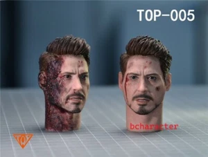 1/6 Iron Man Tony Stark Iniured Head Sculnt2PCS Suitable for 12" Figure Body - Picture 1 of 2