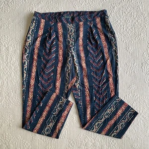 LAUREN RALPH LAUREN NWOT Women’s Tribal Print Straight Leg Pull On Pants Sz 14P - Picture 1 of 9