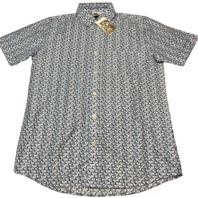 Kennington Shirt Men Small Button Down Funky & Groovy Threads Geo Pattern NWT - Image 1 of 4