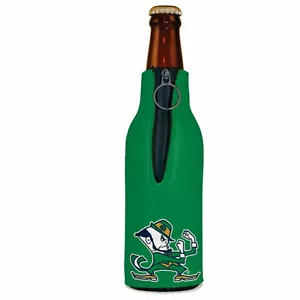Insulated 12 oz Notre Dame Beer Bottle Cooler Holder Koozie Zip Up - Picture 1 of 2