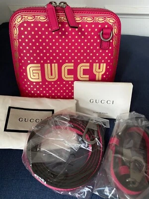 NEW Authentic Gucci Pink SEGA "Guccy" Crossbody Shoulder Bag - Image 1 of 4