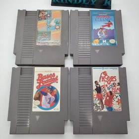 NINTENDO NES 6 Juegos Lote 4 Cartuchos LIMPIOS PROBADOS Mario Hoops Bases Karate