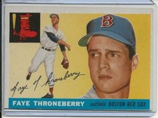 1955 Topps Baseball Card Faye Throneberry O/F Boston Red Sox Near Mint HI # 163