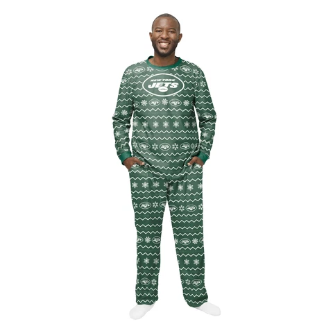 FOCO Men's NFL New York Jets Primary Team Logo Ugly Pajama Set Cover