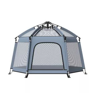 Laufgitter Baby faltbar Laufstall mit Tasche Sonnenschutzdach Pop-up Outdoor - Bild 1 von 13