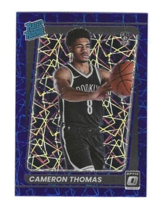 Tarjeta de baloncesto 2021-22 Donruss Optic Blue Velocity Cameron Thomas Rookie - Imagen 1 de 1