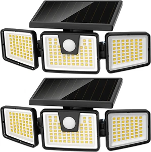 Solar Lights Outdoor, 2 Pack LED High Brightness Cordless Solar Motion Sensor Li - Picture 1 of 7