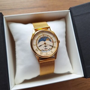 NOS Quartz watch LUCH with Real Moon Phases Calendar, Moonphase watch Luch - Picture 1 of 14