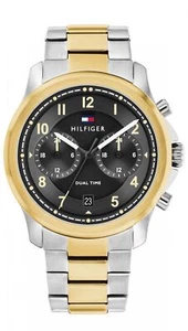 Tommy Hilfiger Wesley dual time two tone steel watch 1710627 - Picture 1 of 1