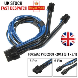 Podwójny mini 6-pinowy męski PCI-e na 8-pinowy kabel zasilający karty graficznej Mac Pro 18AWG GPU - Zdjęcie 1 z 8
