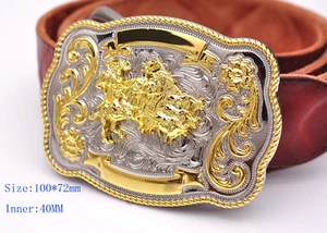 Para Hombres Bull Ride Rodeo Flor Largo Enorme Rodeo Gran Oeste Vaquero Hebilla de Cinturón Brillante - Imagen 1 de 12