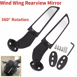 Wind Swivel Wing Rearview Side Mirror For Yamaha R3 R25 2014-2021 R1 Adjustable - Picture 1 of 7