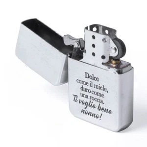 Accendino zippo in metallo personalizzabile con testi idea regalo - Foto 1 di 1