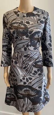 Vestido MARNI Gris/Marrón Floral Mezcla Algodón/Seda Talla 42 Foto 1 de 4