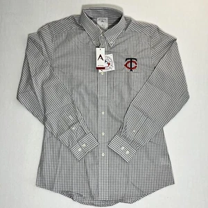 Antigua Minnesota Twins Herren Medium Langarm Button Down kariert grau neu - Bild 1 von 10