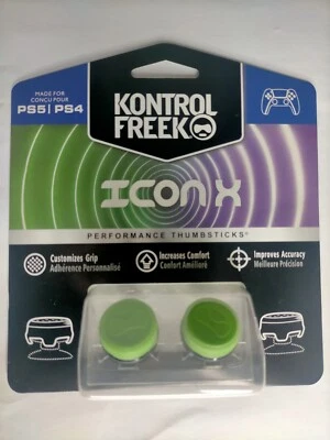 KontrolFreek PS4 PS5 Performance Icon X Thumbstick Grip CONTROLLER Green TRACKED - Image 1 of 3