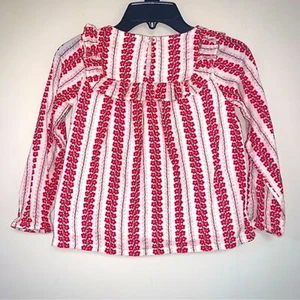 Mini Boden Boho White & Red Floral 5-6 Pattern Tunic Shirt Blouse Flowy Top - Picture 1 of 7