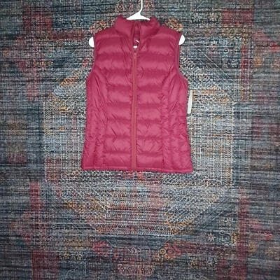 Market & Spruce womens solid burgundy Larsin packable puffer vest M NWT - Image 1 of 4