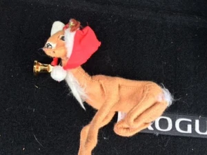 3- Vintage 8” Annalee Mobilitee Christmas Santa, Mrs Clause & Reindeer - Picture 1 of 4