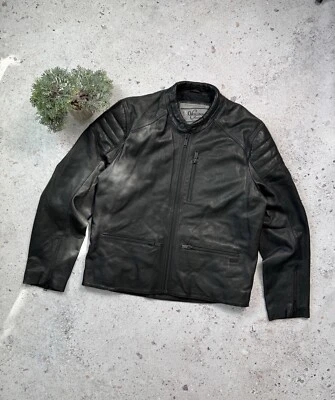 Vintage Chevignon Leathers Black Motorcycle Leather Jacket Size XL Racing  Men - Image 1 of 4