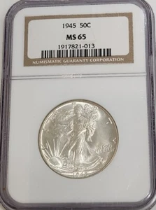 1945 MS65 Walking Liberty Half Dollar NGC - Picture 1 of 2