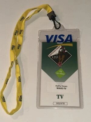 Kentucky Derby Churchill Downs 2003 TV Prensa Medios Pass Boleto Talón Visa Lanyard Foto 1 de 4