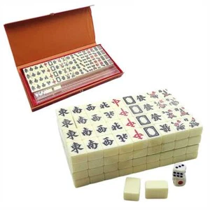 Traditional Vintage Chinese Mahjong Set 146 Tiles Mah-Jong Game Set With Box B - Picture 1 of 12