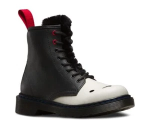 Dr. Martens Kids 8 Loch Marceline D Off White+Black Softy T+Faux Fur - Picture 1 of 18