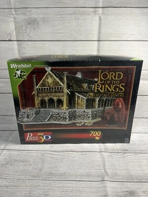 PUZZ 3D LORD OF THE RINGS TWO TOWERS SEALED WREBBIT GOLDEN HALL EDORAS 2002 NEW - Image 1 of 4