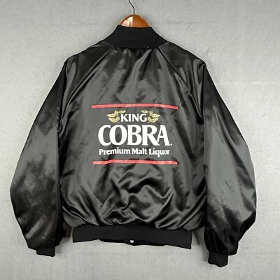 Vintage King Cobra Premium Malt Liquor Anheuser Busch Satin Jacket Small 80s 90s - Image 1 of 4