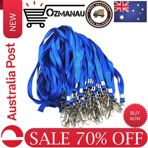Beebel Blue Lanyard Bulk Lanyards for Id Badges Flat Lanyard with Badge Clip AU - Picture 1 of 4