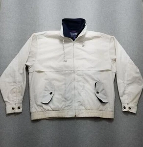 La Mode Jacket Mens XL White Long Sleeve Full Zip Pockets Windbreaker - Picture 1 of 14