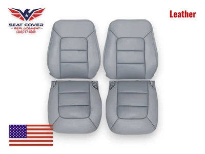 Fundas de asiento delanteras de cuero gris de repuesto 2005-2006 para Ford Expedition Limited Foto 1 de 4