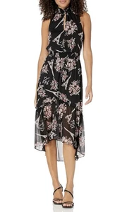 Karl Lagerfeld Damen ärmellos Schlüsselloch Paris Eiffelturm Kleid schwarz Größe 6 - Bild 1 von 11