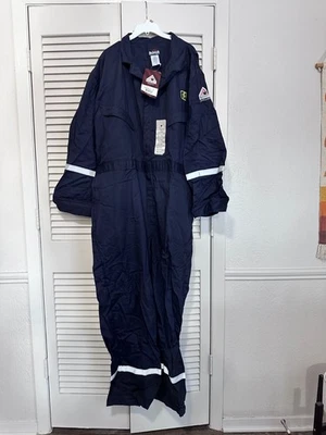 NEW NWT Bulwark FR Cat2, 2112 Coveralls Blue Reflective Ultrasoft CLD6FNB 54-Reg - Image 1 of 4