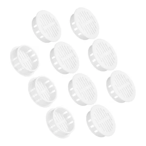 10 pièces évents d'aération circulaires à soffite de 1,4 pouce couvercle d'aération à soffite blanc - Photo 1/5