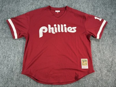 Camiseta de béisbol Philadelphia Phillies para hombre 2XL roja MLB béisbol Daulton 10 malla Foto 1 de 4