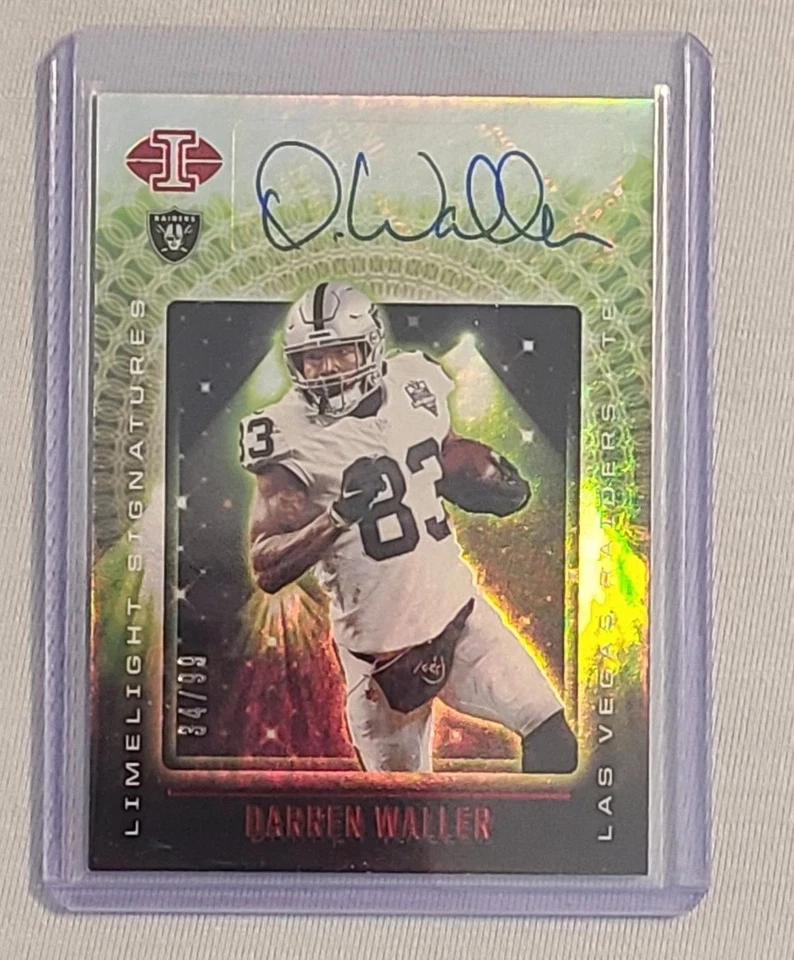 DARREN WALLER 2021 PANINI ILLUSIONS LIMELIGHT SIGNATURES AUTO #D /99- LV RAIDERS - Image 1 of 3