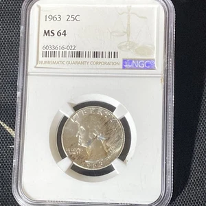 MS64 1963 Washington Quarter - Graded NGC Purple Toned  - Picture 1 of 11