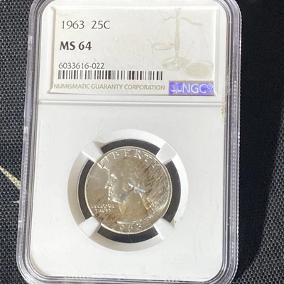 MS64 1963 Washington Quarter - Graded NGC Purple Toned  - Image 1 of 4