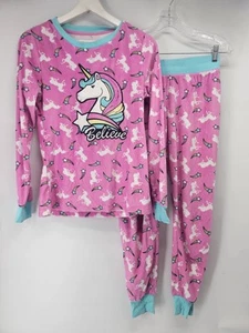Girls Pj Set Nite Gear Pink Unicorn Size S - Picture 1 of 10