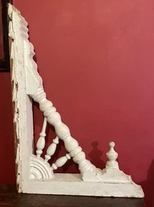 Große antike weiße Dachhalterung Korbel Shabby Vintage Ausschlachten riesig Deko - Bild 1 von 8