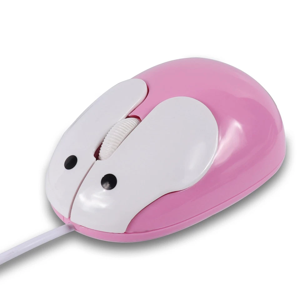 Cute Rabbit Shape USB Wired Mouse, 1200DPI, 3 Buttons, 3.6 ft Cord (Pink) - Image 1 of 4