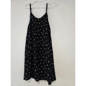 Girls Size 10 Black Dress | White Floral Print Adjustable Straps | Target Style - Picture 1 of 4